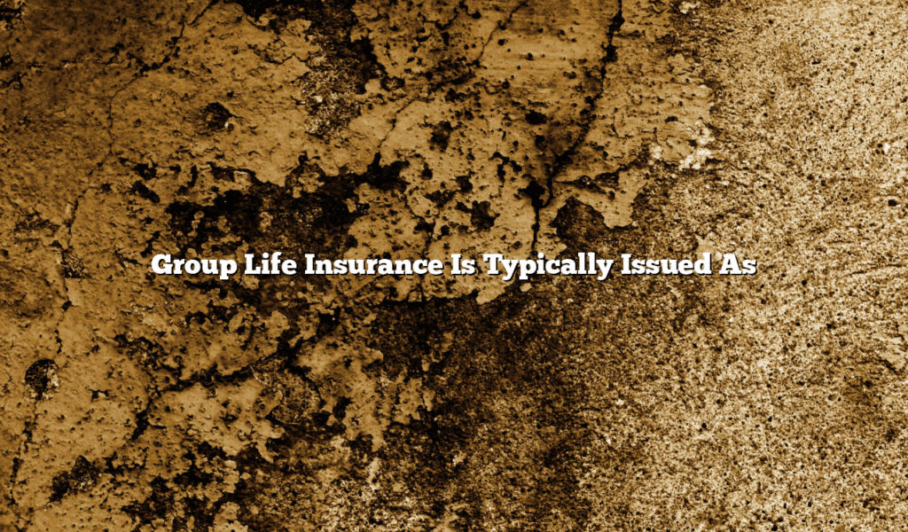 Group Life Insurance Is Typically Issued As